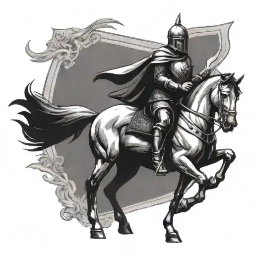Templer Knight Riding A Horse