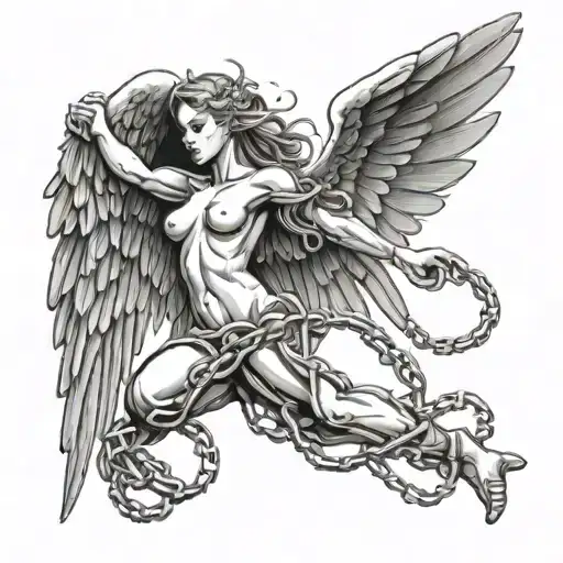 The Angel Saws The Chains That Pull The Desire And Reaches For The Dream