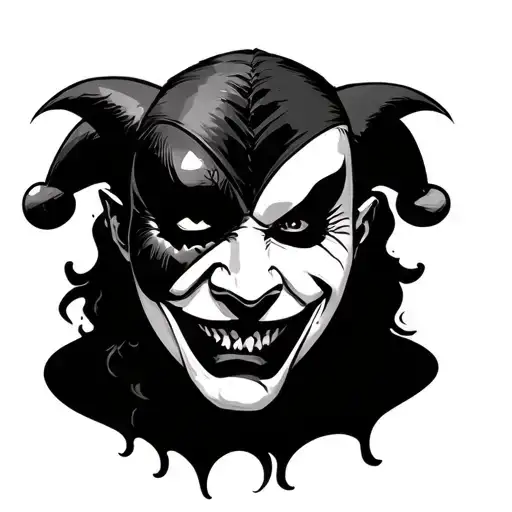 Evil Jester With 2 Drama Masks