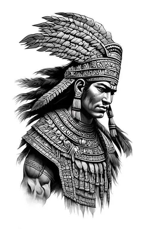 Mayan Warrior Sleeve Symbolizing Strength And Resilience