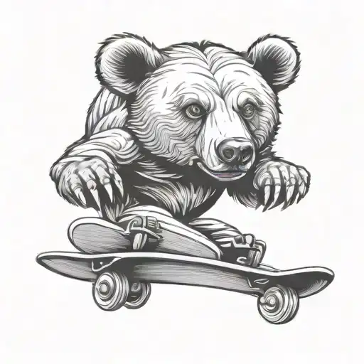 Bear Skateboarding