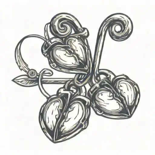 Two Hearts Hung On A Safety Pin Symbolizing Brother's Love