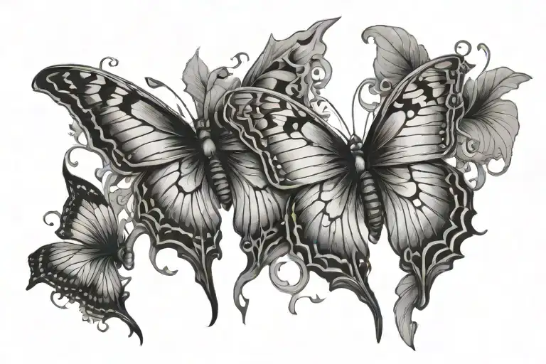 Butterfly And Tatto Design