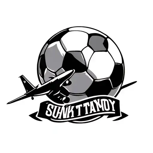 Soccer Ball With A Name And An Airplane