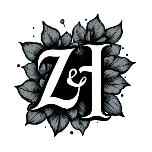 Z And H Cursive Font Combine Minimalist Cute