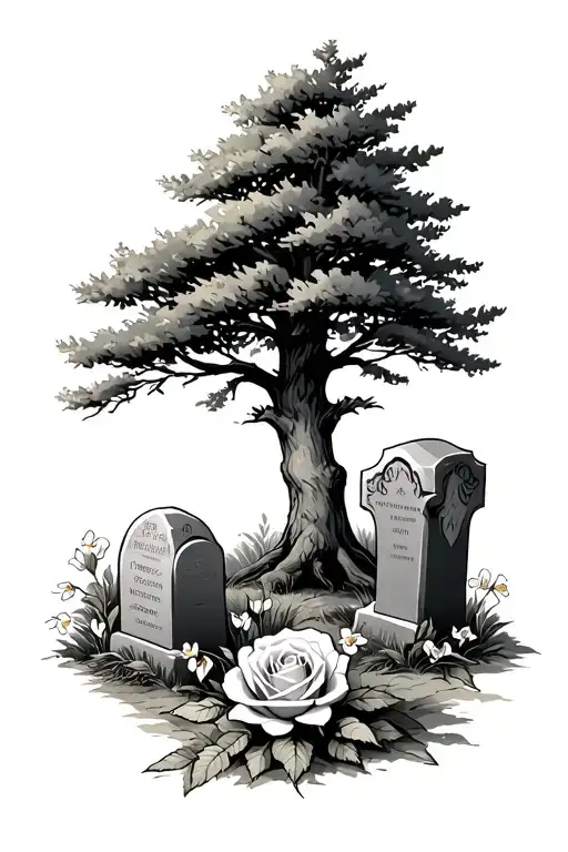 Doc Holliday Gravestone Beside A Cedar Tree With A Rose And Narcissus Flowers