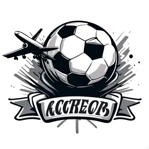 Soccer Ball With A Name And An Airplane