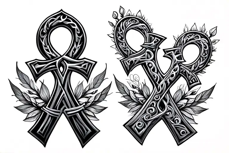 Ankh With 19 On The Right And 90 On The Left