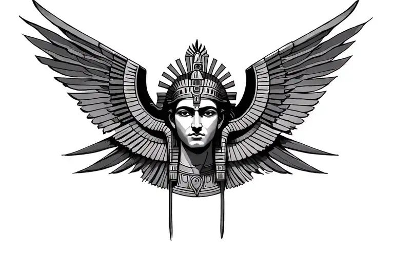 Egiptian Sun God And Mother God Up Man Chest Piece