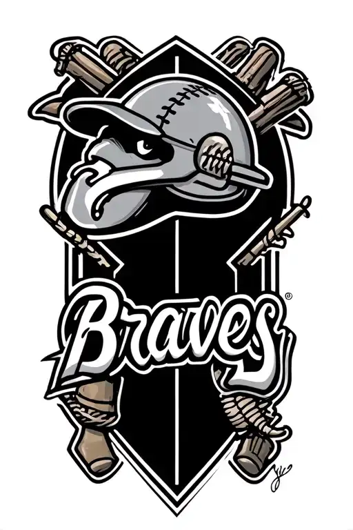 Atlanta Braves Logo Incorporated Into The Design