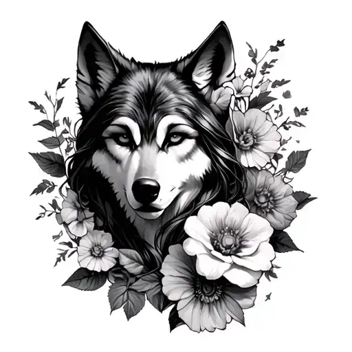 Girly Vampire Wolf Flowers Coming Together