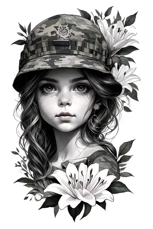 Girl Of Army And Lily