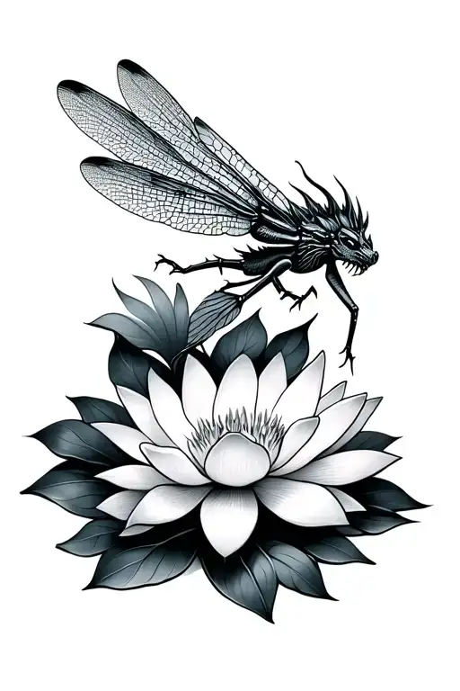 Dragon Fly Lotus Flower