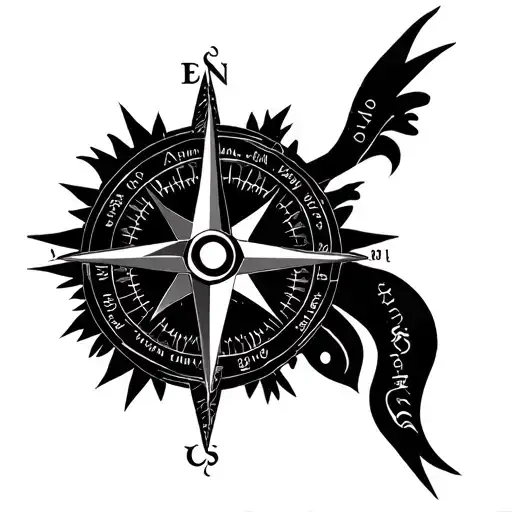 Polynesian Compass With Coordinates