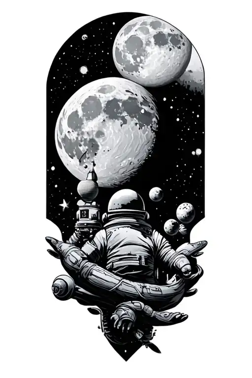 Astro Naught Next To The Moon