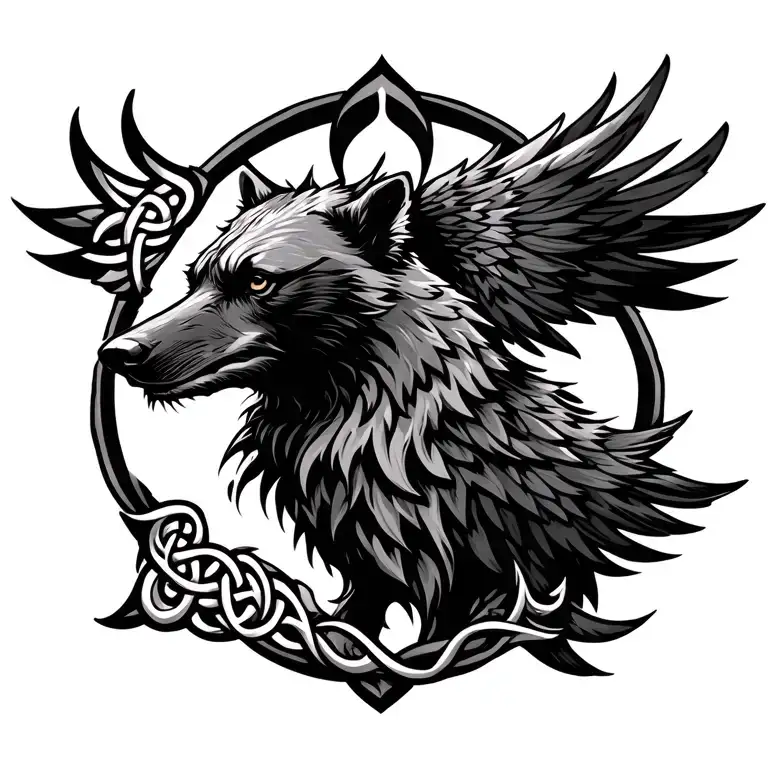 Bear Wolf Raven Phoenix Celtic