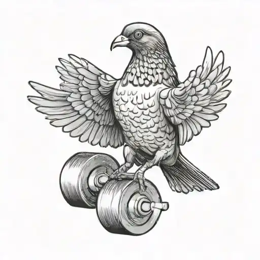 Pigeon Lifting Weights