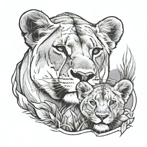 Lioness And Cub