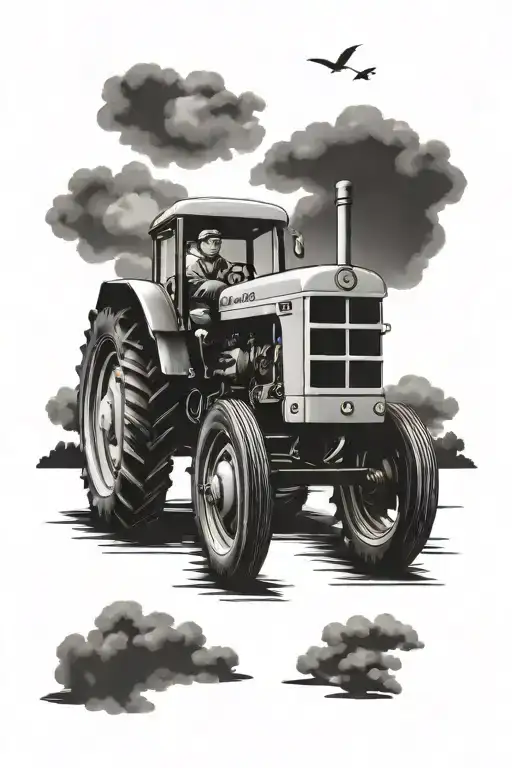 Tractor Memorial Tattoo For Grandad