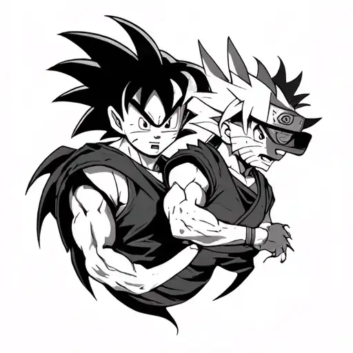 Dragon Ball And Naruto Tattoo Design