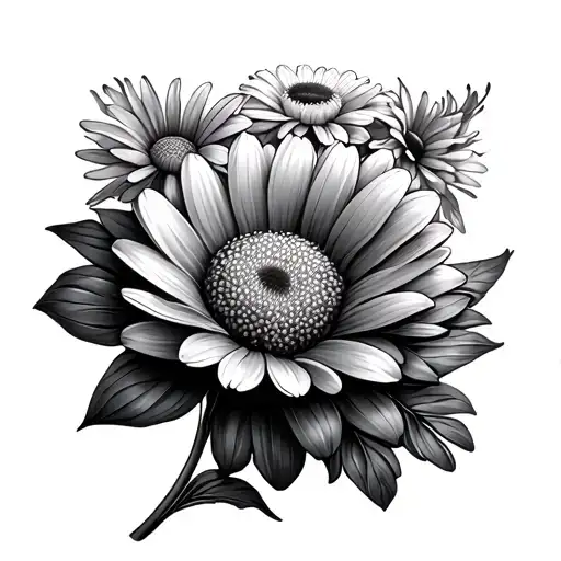 Chrysanthemum And Daisy Flower Intertwined