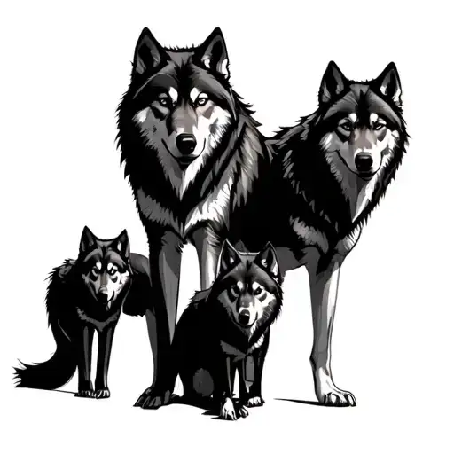 Family If Wolves Representing Family