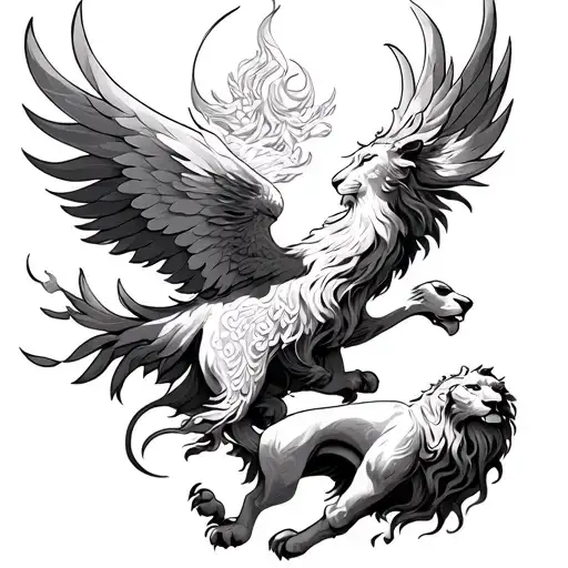 Lion And Phoenix Emerging