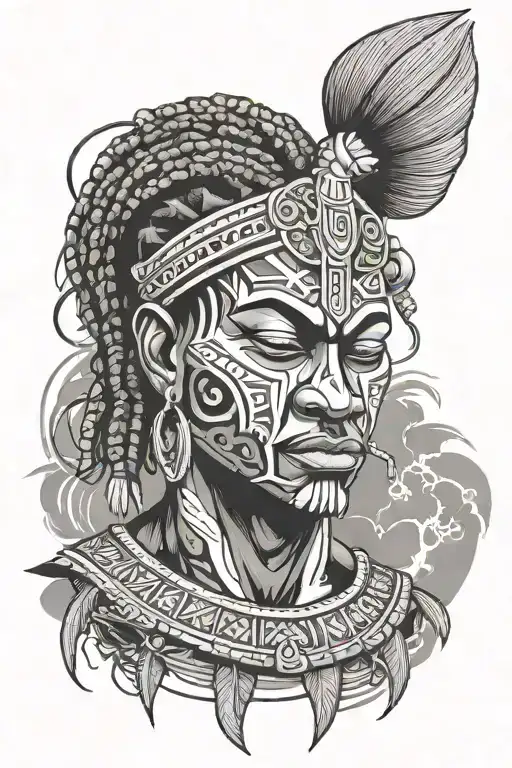 Afriacan Warrior Meditating