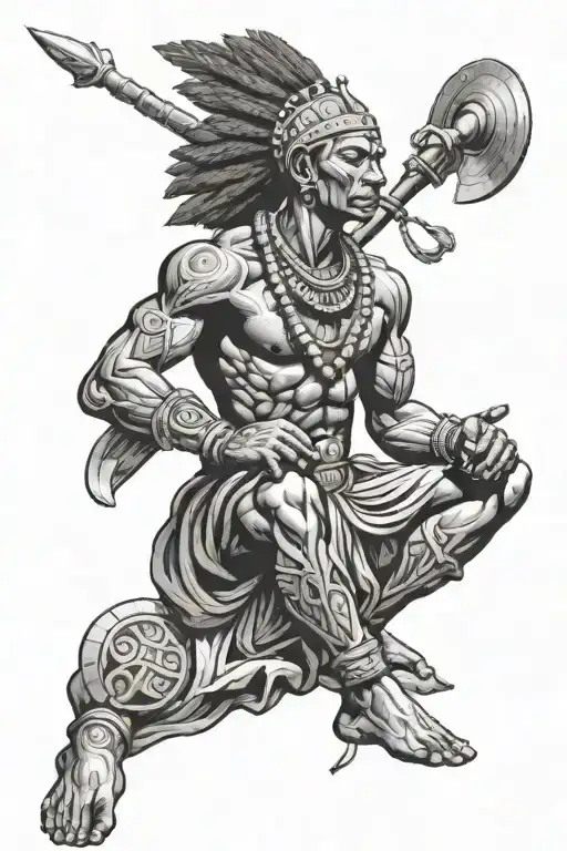 Afriacan Warrior Meditating