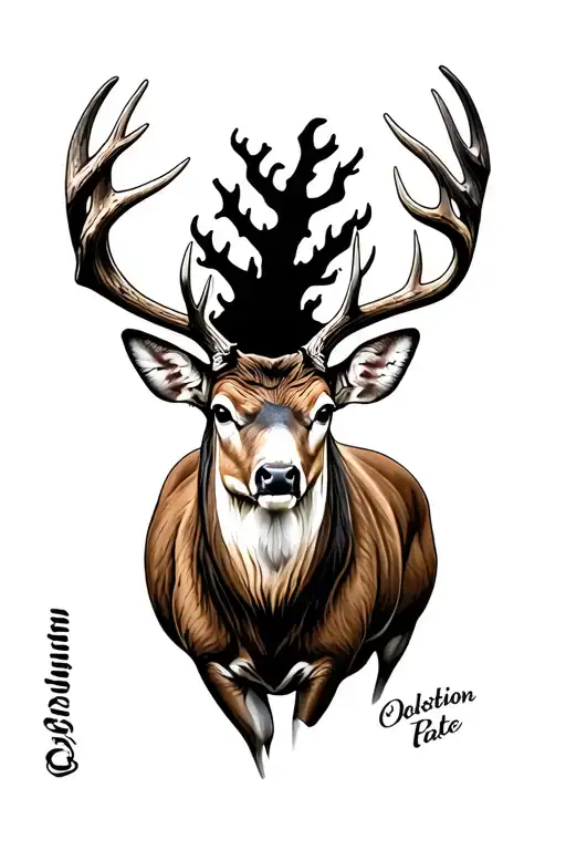 Whitetail Buck With Antler Falling Off