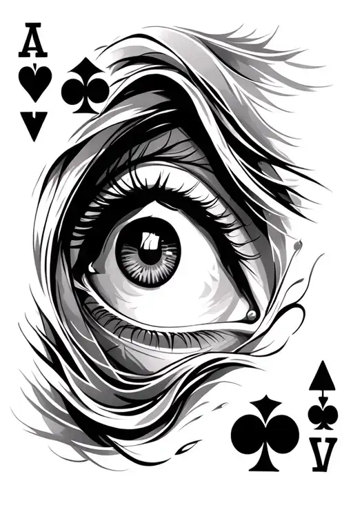An Eye Of Women More Cards And Chip Casino Chips