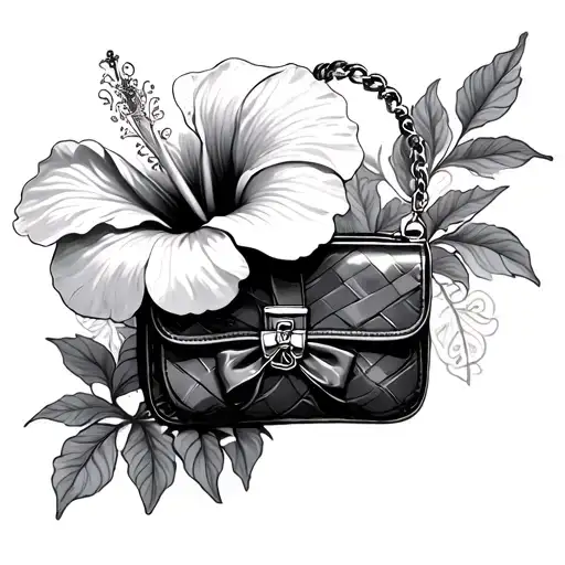 Hibiscus Flower With A Purse And Bow