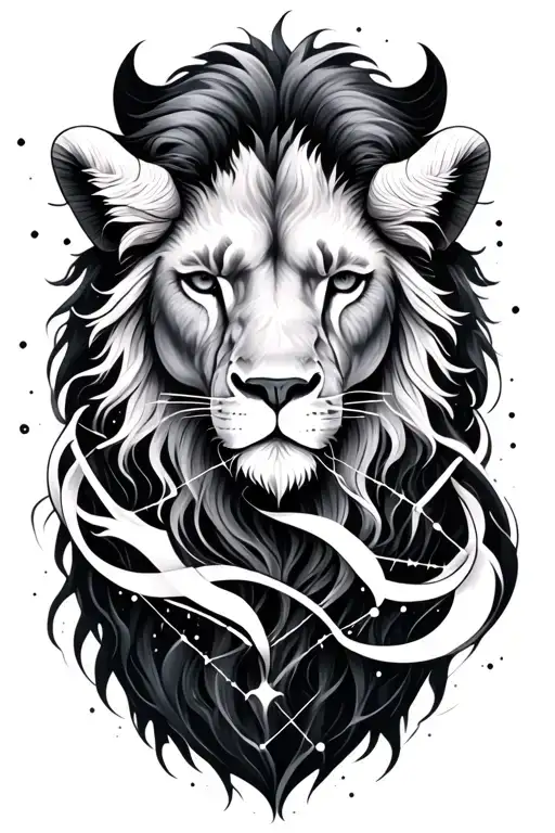 Leo And Aries Constellation Intertwined