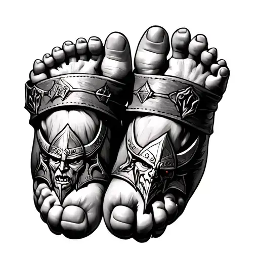 Baby Feet With Vikings Symbols