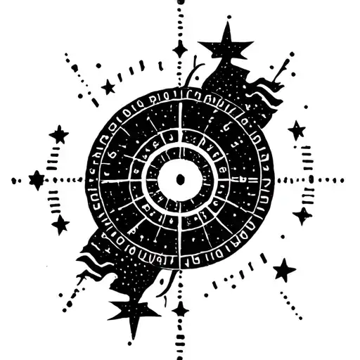 Morse Code Circle With Stars In The Middle