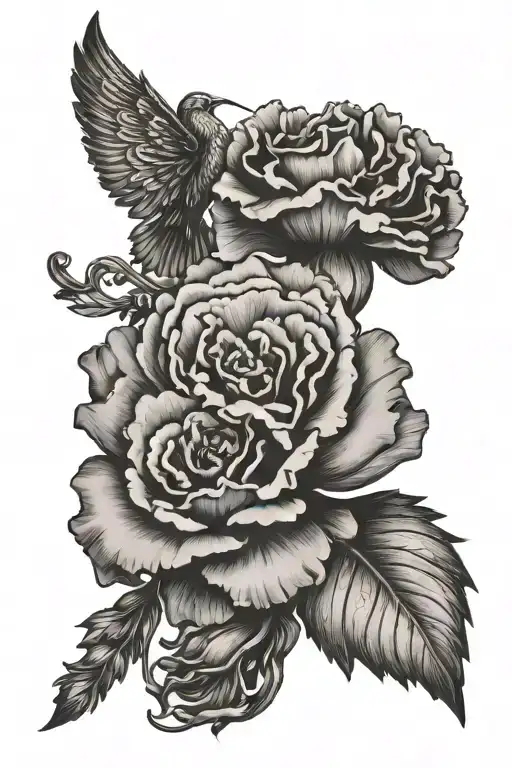 Carnations And Flying Key Design