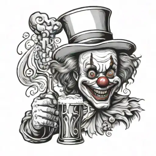 Art The Clown Drinking Alcohol