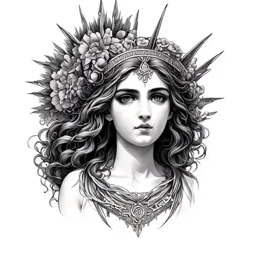 What The Goddess Achlys Of Misery Would Look Like Based Off Greek Mythology History Half Sleeve