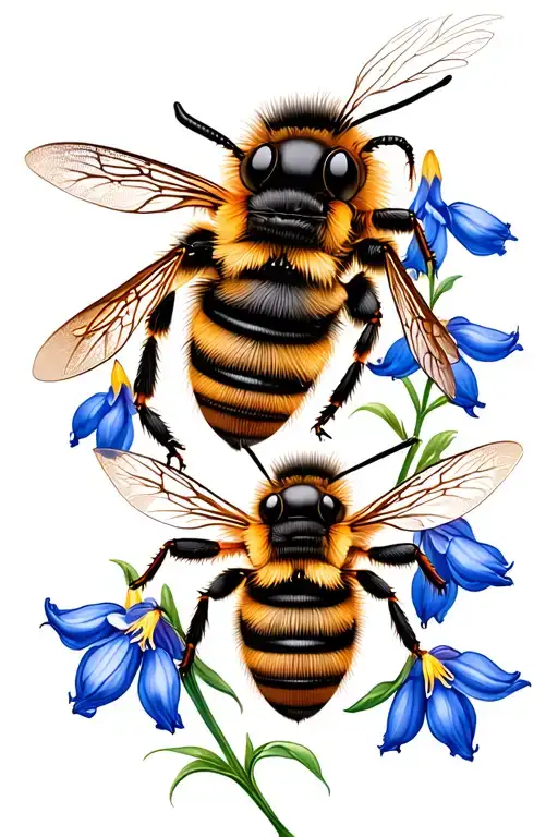Honey Bees And Blue Bells
