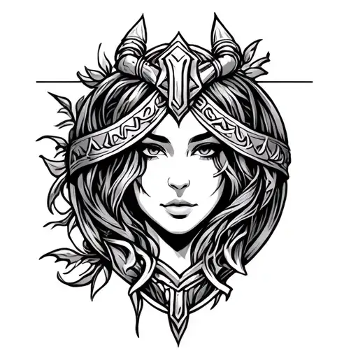 Feminine Viking Bracelet Style Tattoo Design