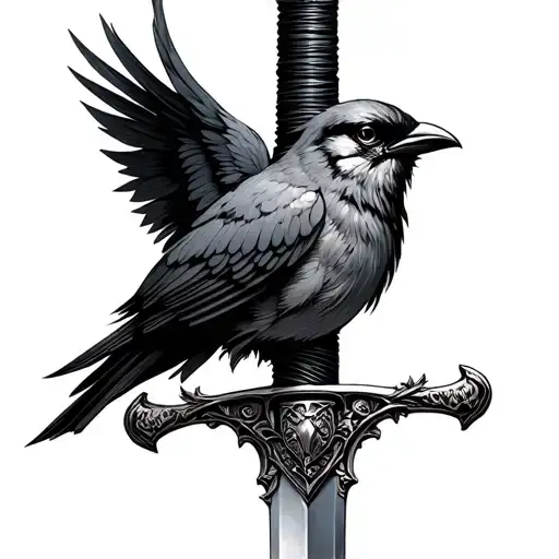 Sword Hilt With A Bird On It