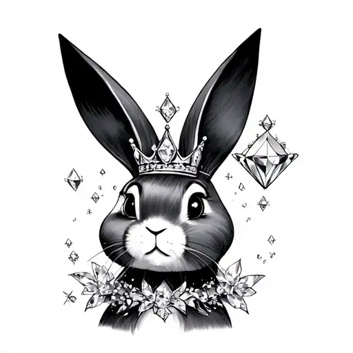 Playboy Bunny With Crowns And Diamond Sparkles