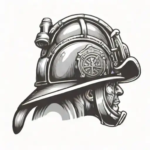 Firefighter Helmet Resting His Head