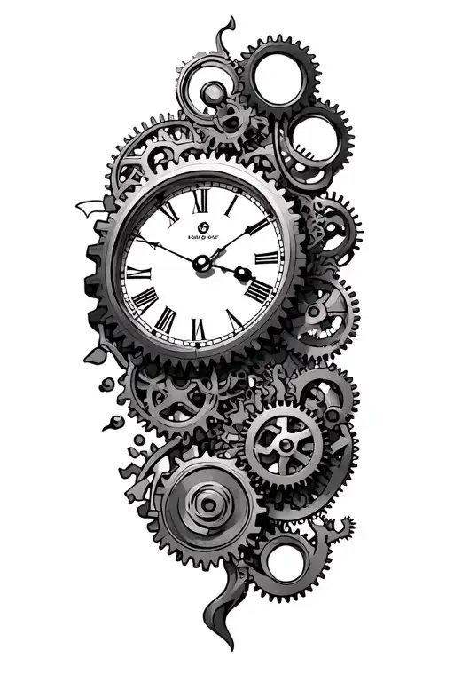 Clock Gears Incorporated Into The Design