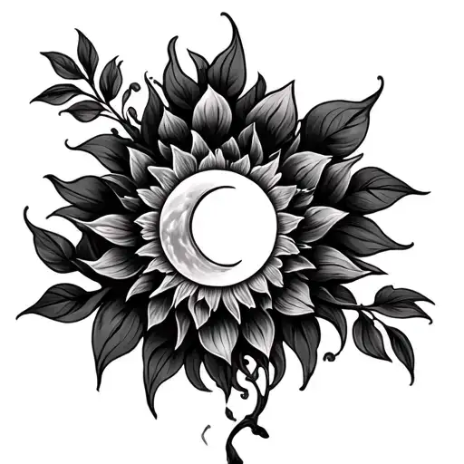 Lilly Flower Vine Moon Sun