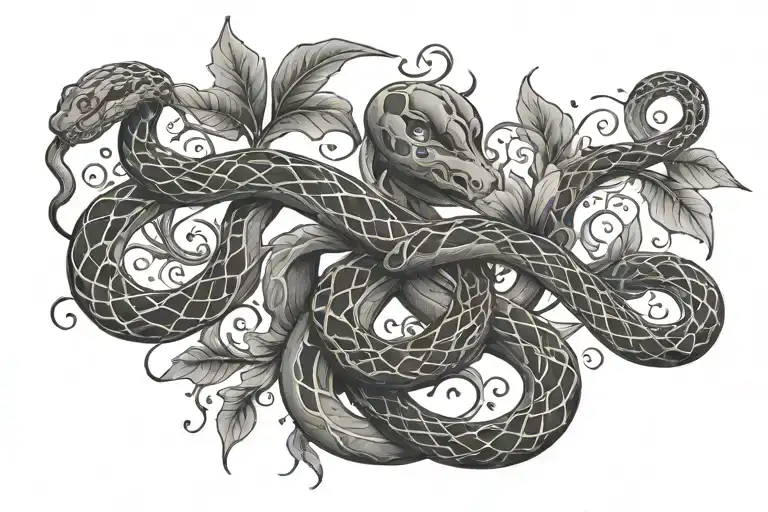 Snake And Vines On Back
