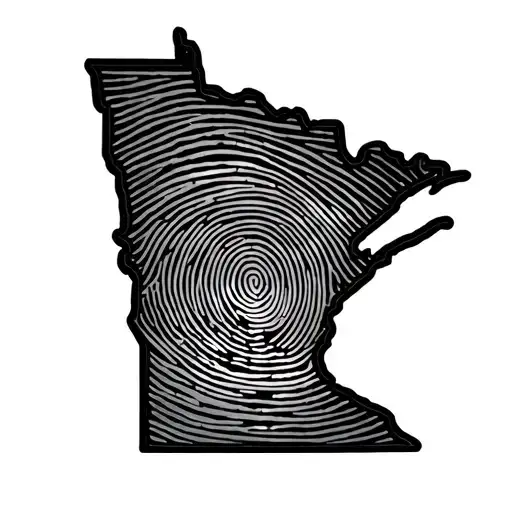 Outline Of Minnesota With A Fingerprint Of A Loved One That Passed