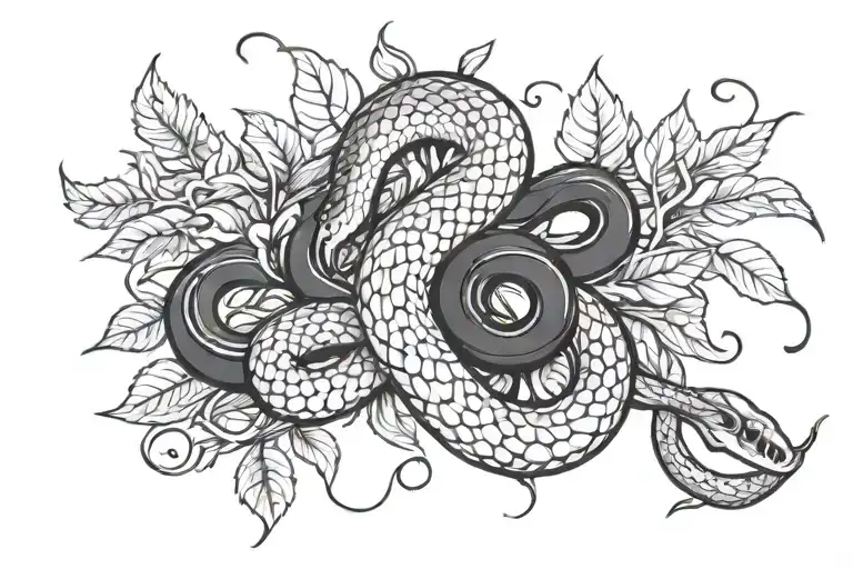 Snake And Vines Wrapped
