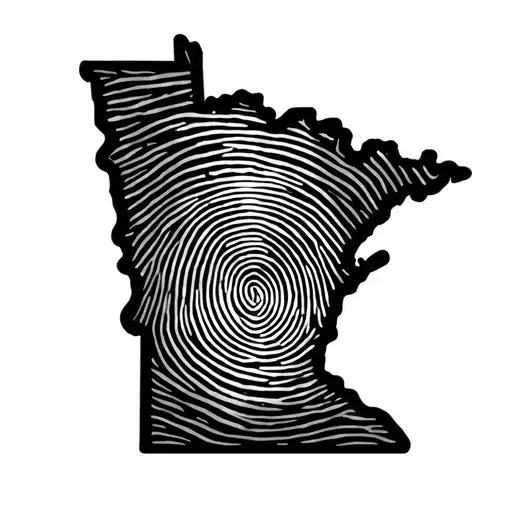 Outline Of Minnesota With A Fingerprint Of A Loved One That Passed