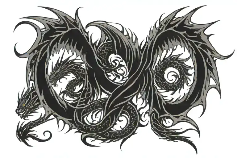 Tribal Dragon Wings On The Back
